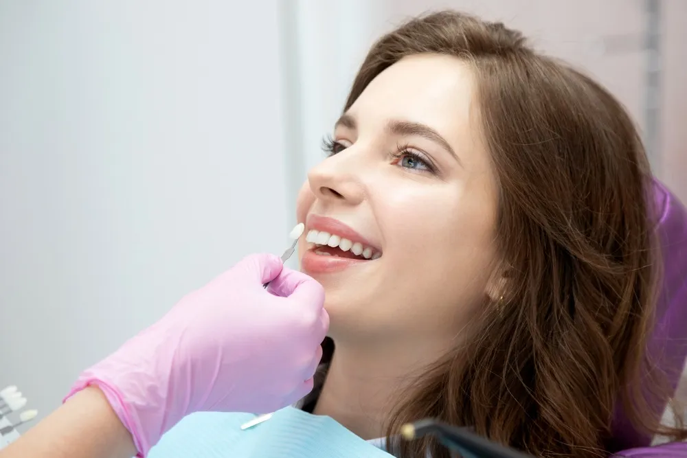 Dental check up of a beautiful woman - Porcelain Veneers in Hillcrest